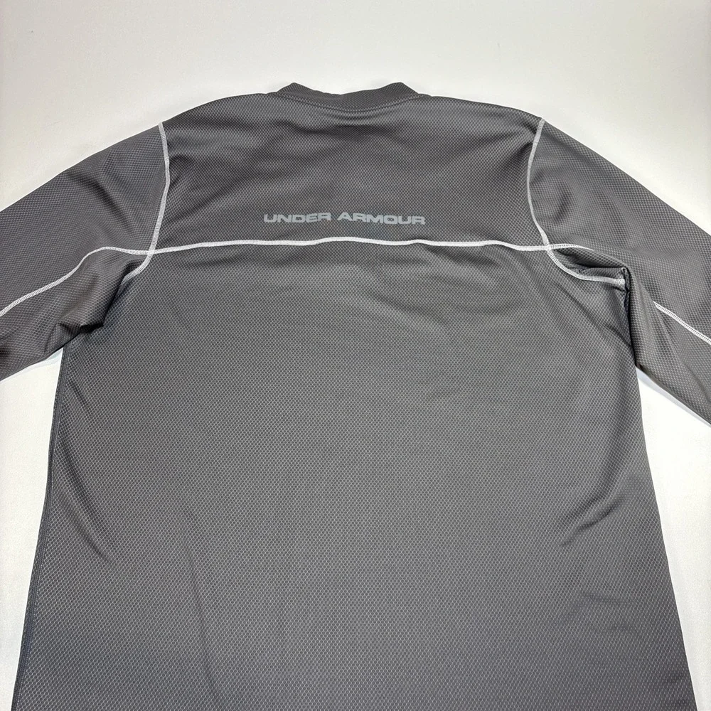 Under Armour ColdGear Pullover XXL Gray Quarter Zip Geometric Hexagon Athletic